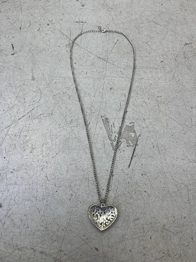 Vintage Heart Strass Stainless Steel Necklace JqOGWrk 4