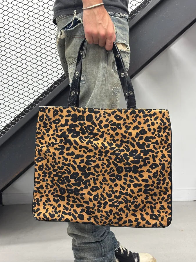 SS2012 John Galliano Canvas Leopard Handle Bag nvUfiOB 2