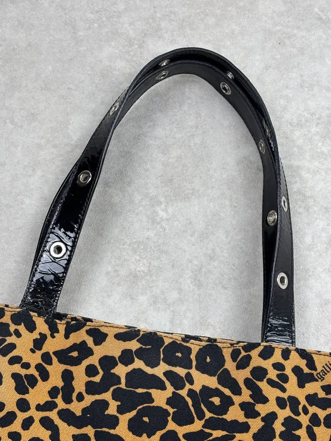 SS2012 John Galliano Canvas Leopard Handle Bag nvUfiOB 12