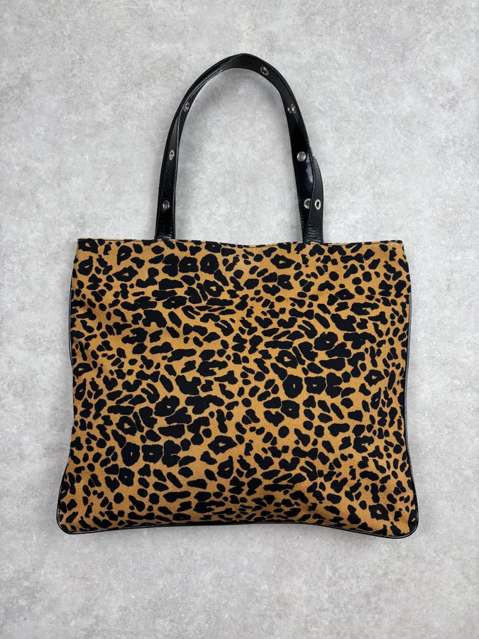SS2012 John Galliano Canvas Leopard Handle Bag nvUfiOB 0
