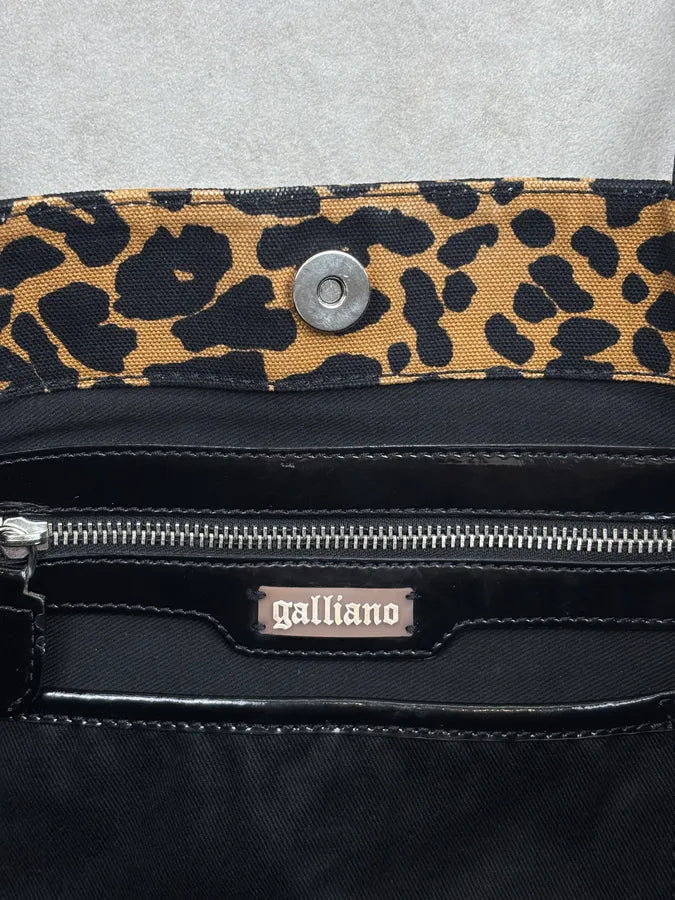 SS2012 John Galliano Canvas Leopard Handle Bag nvUfiOB 20
