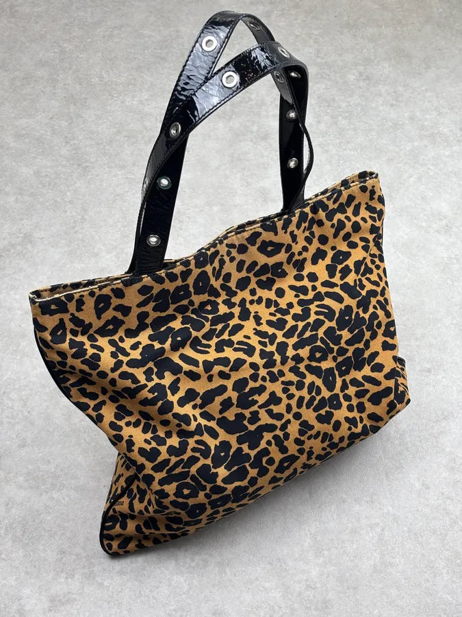 SS2012 John Galliano Canvas Leopard Handle Bag nvUfiOB 3
