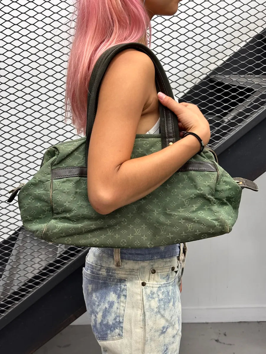 2000s Louis Vuitton Olive Monogram Josephine Canvas Handle Bag cCaLpfW 2