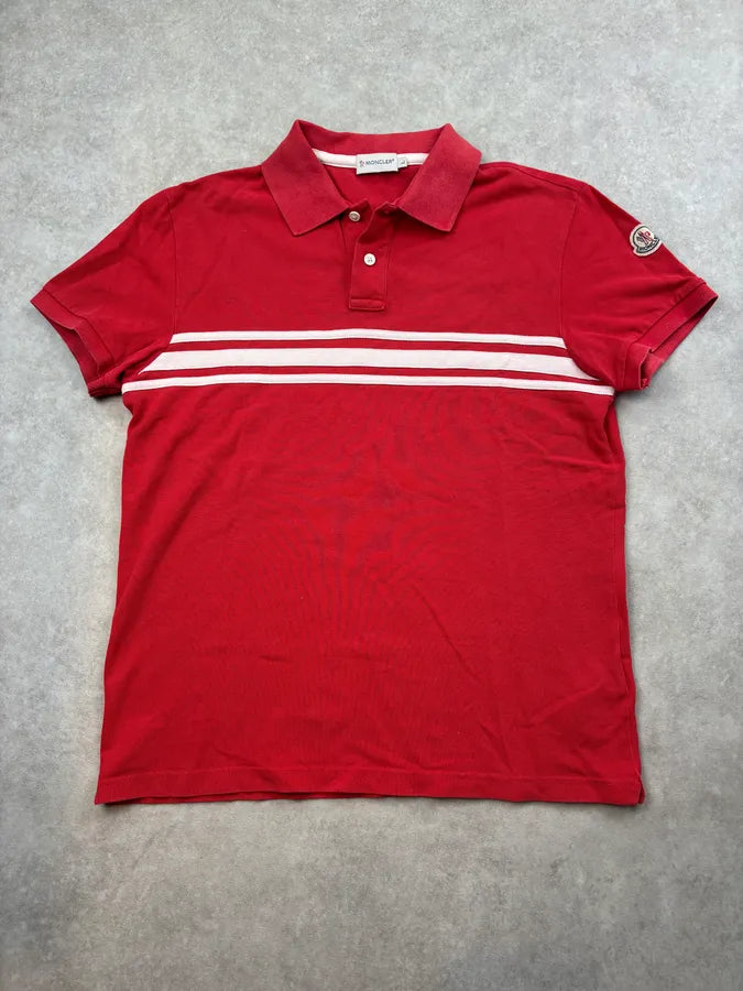 2000s Moncler Red Striped Polo Shirt DOBgpRM 0