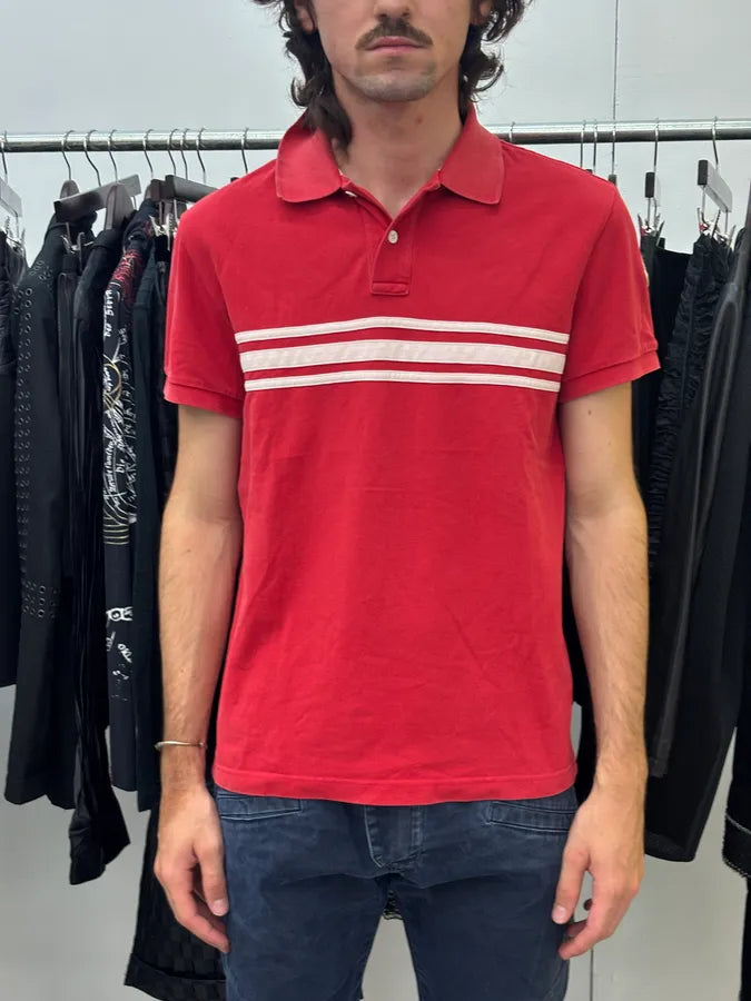 2000s Moncler Red Striped Polo Shirt DOBgpRM 1