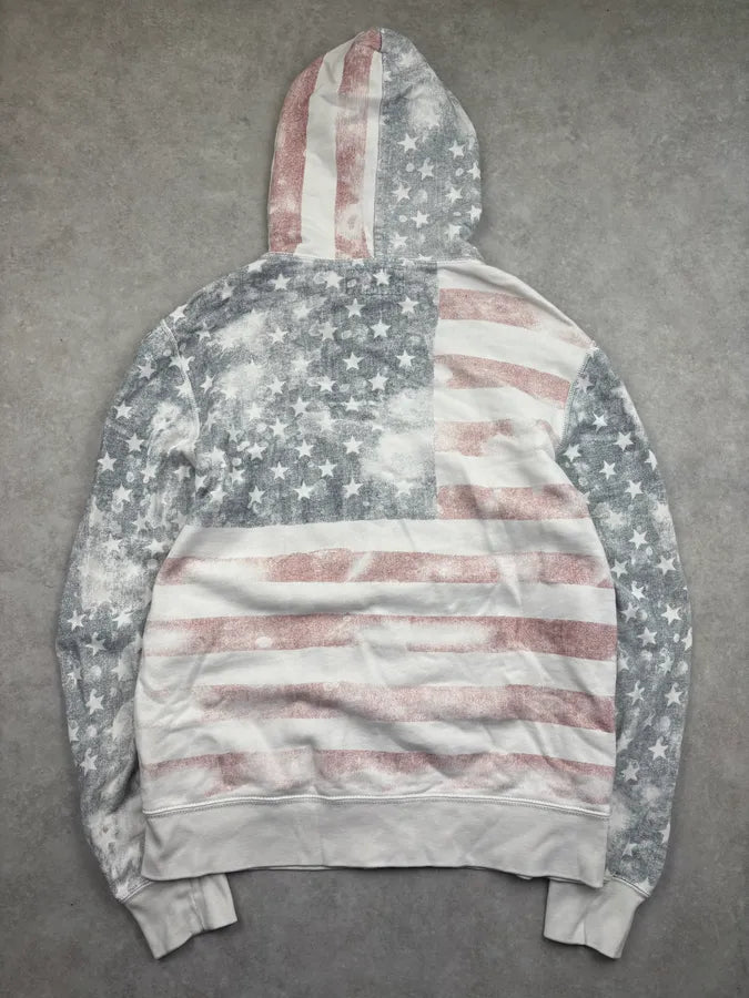2010s Ralph Lauren White Flag American Flag Hoodie ENkGnbD 4