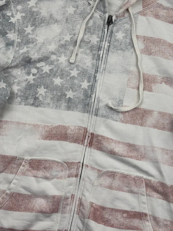 2010s Ralph Lauren White Flag American Flag Hoodie ENkGnbD 7