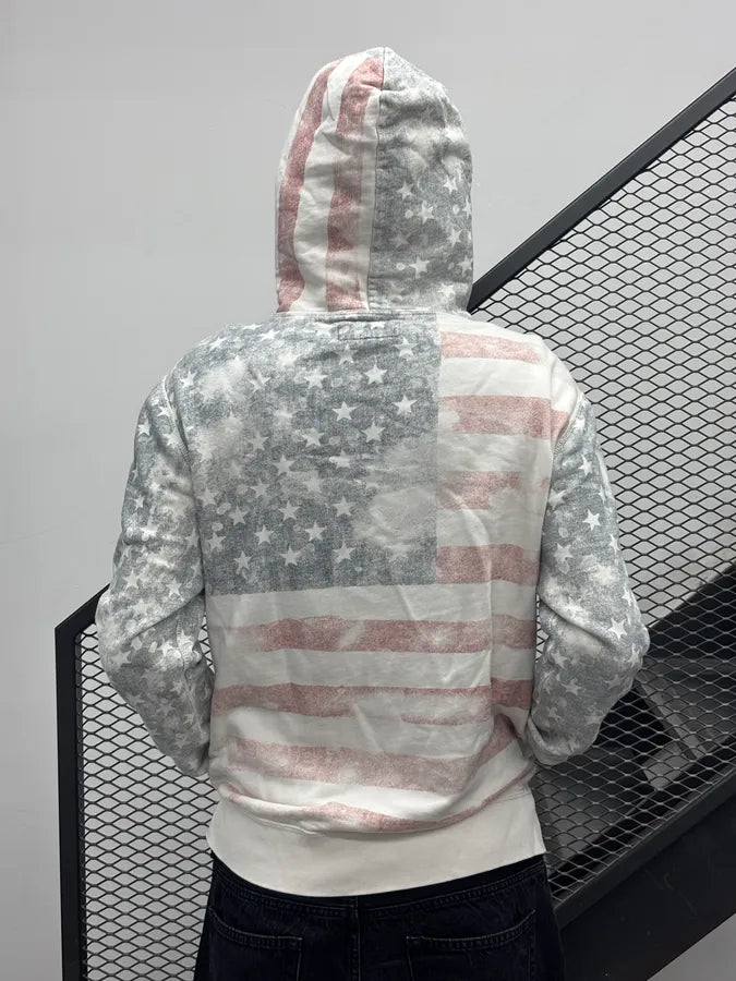 2010s Ralph Lauren White Flag American Flag Hoodie ENkGnbD 1