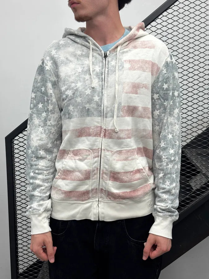 2010s Ralph Lauren White Flag American Flag Hoodie ENkGnbD 0