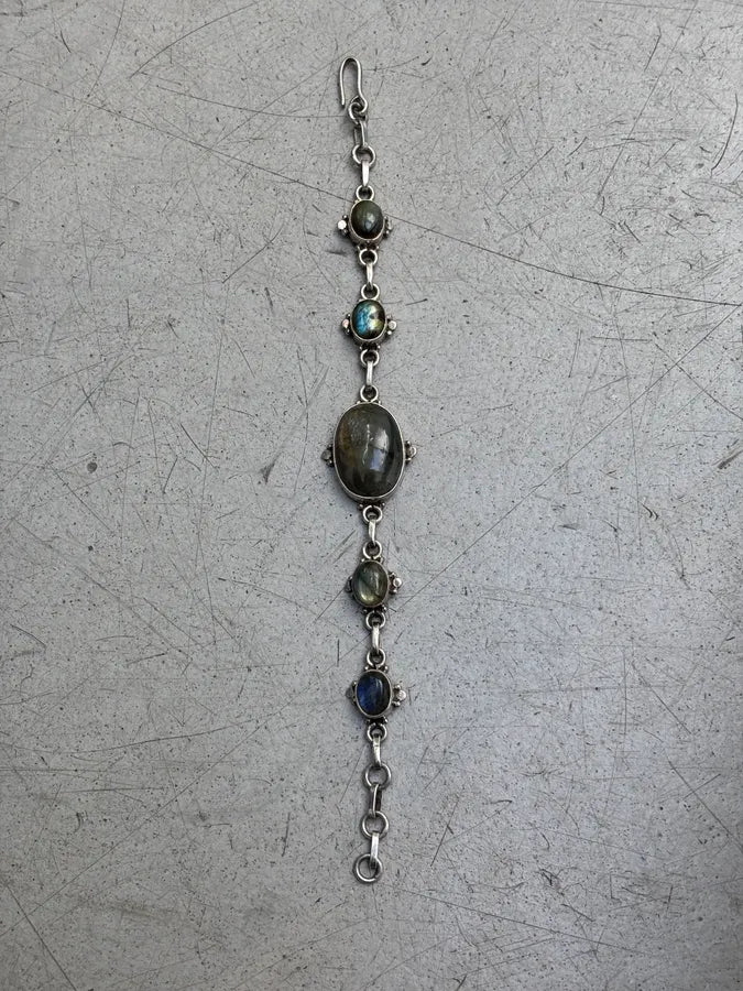 Vintage Sterling Silver Labradorite Bracelet  jPJLZUH 4