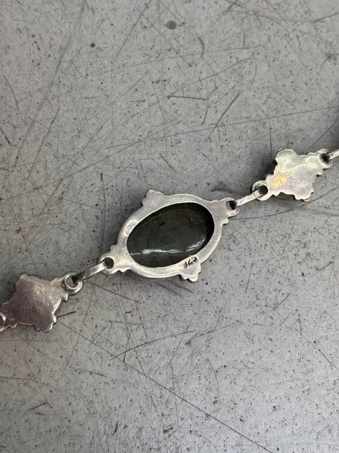 Vintage Sterling Silver Labradorite Bracelet  jPJLZUH 6