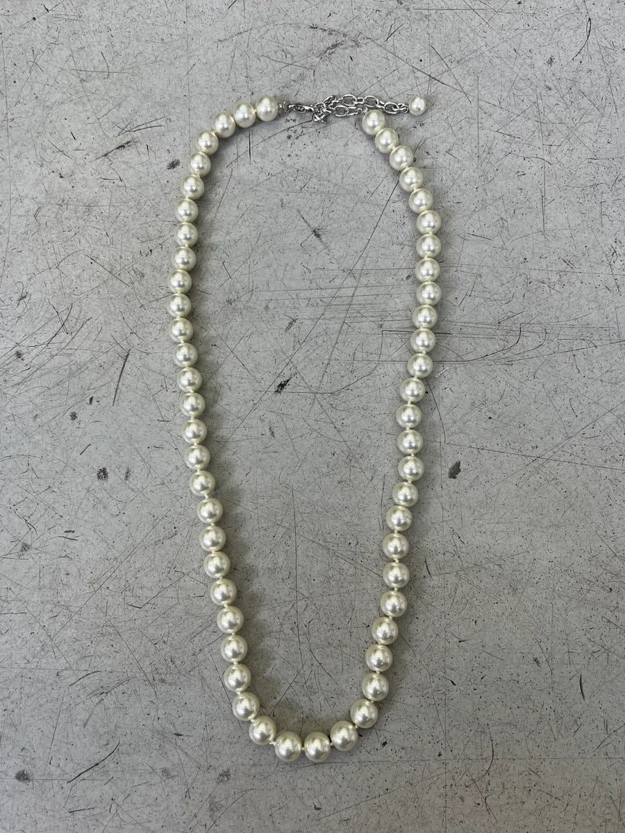Vintage White Pearl Necklace qgDKFFQ 0