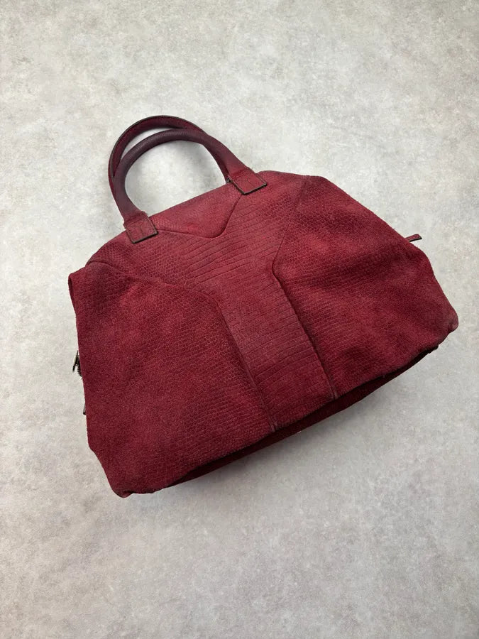 AW2009 Yves Saint Laurent Bordeaux Leather Handle Bag yneObjV 5