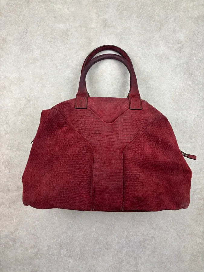 AW2009 Yves Saint Laurent Bordeaux Leather Handle Bag yneObjV 4
