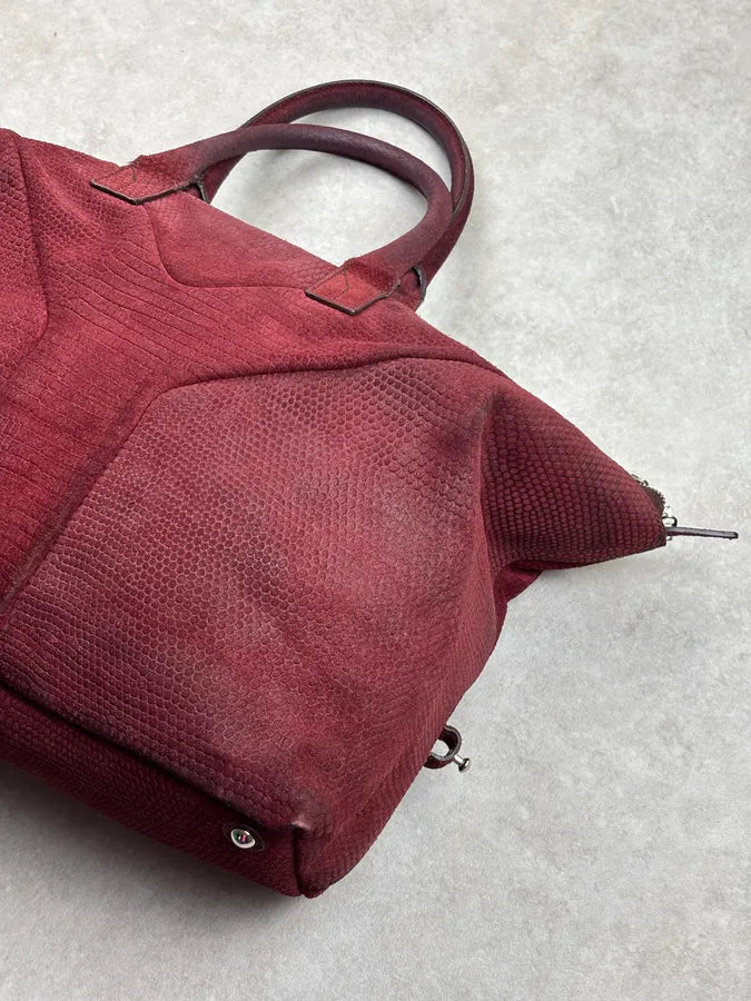 AW2009 Yves Saint Laurent Bordeaux Leather Handle Bag yneObjV 13