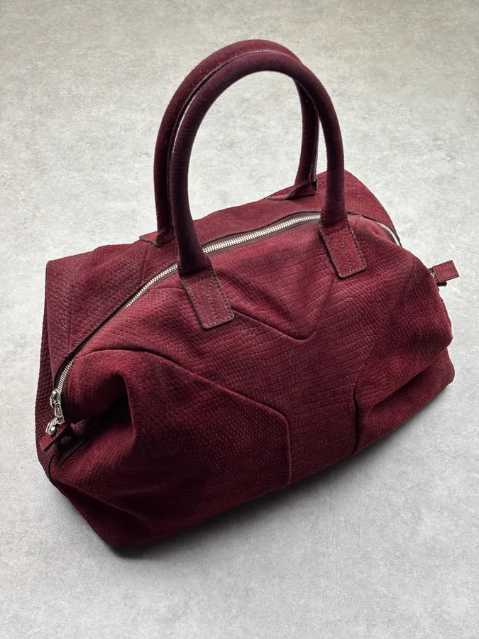 AW2009 Yves Saint Laurent Bordeaux Leather Handle Bag yneObjV 6