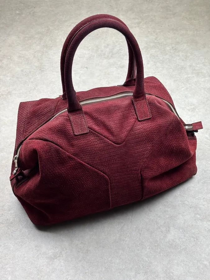 AW2009 Yves Saint Laurent Bordeaux Leather Handle Bag yneObjV 1