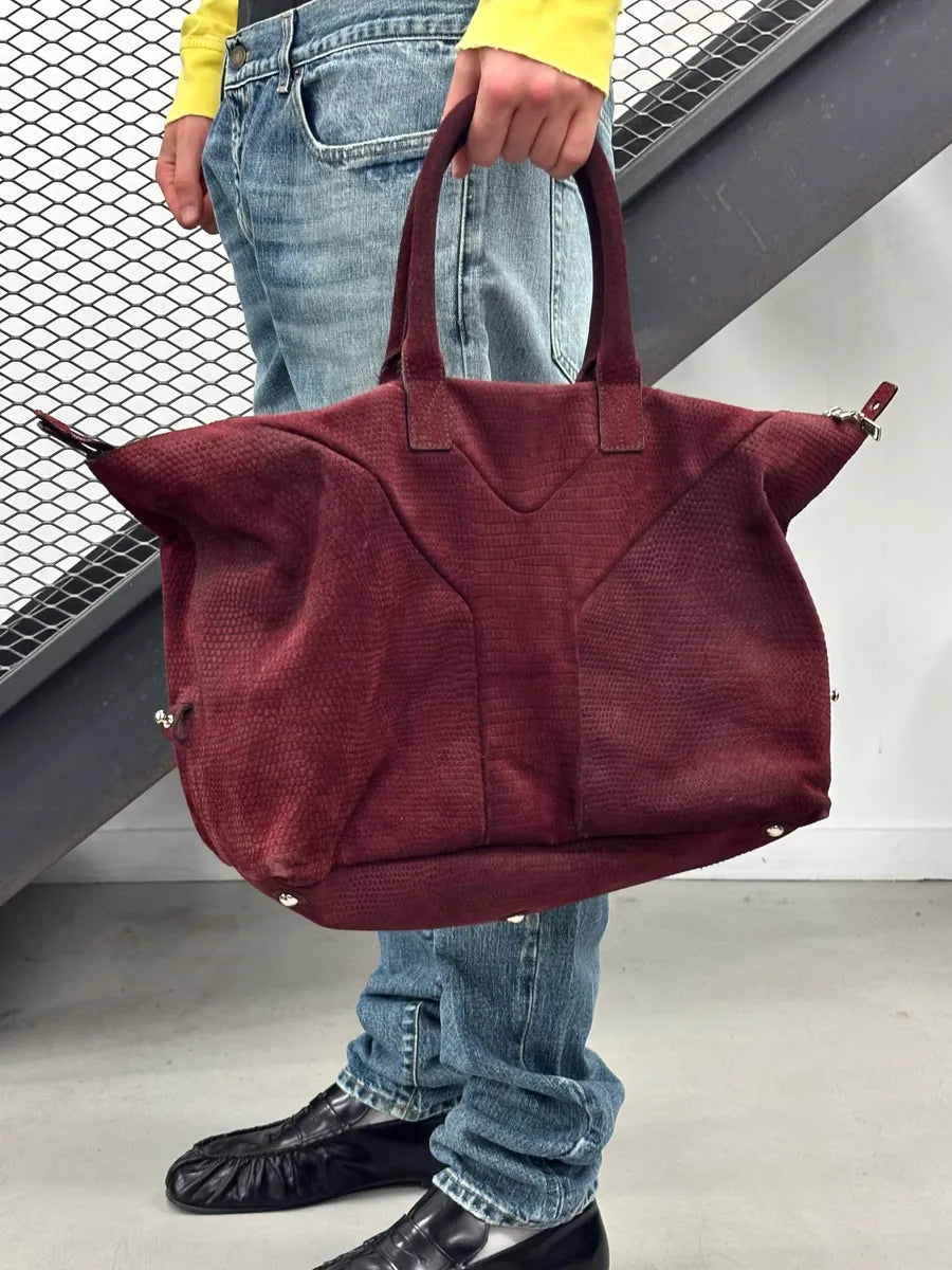 AW2009 Yves Saint Laurent Bordeaux Leather Handle Bag yneObjV 0