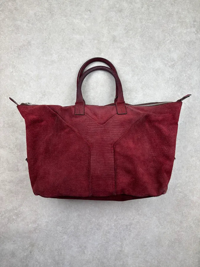 AW2009 Yves Saint Laurent Bordeaux Leather Handle Bag yneObjV 11