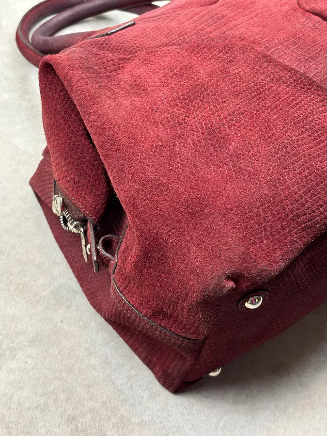 AW2009 Yves Saint Laurent Bordeaux Leather Handle Bag yneObjV 9