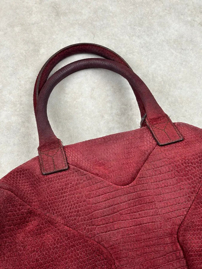 AW2009 Yves Saint Laurent Bordeaux Leather Handle Bag yneObjV 8