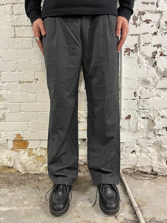 Yves Saint Laurent Grey Wool Suit Pants Wide Leg  NFwTurN 1