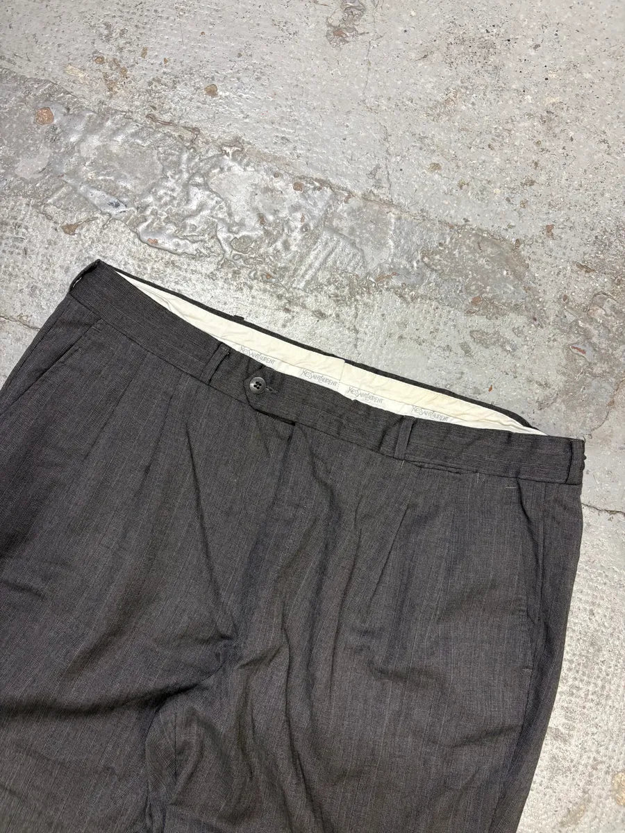 Yves Saint Laurent Grey Wool Suit Pants Wide Leg  NFwTurN 4