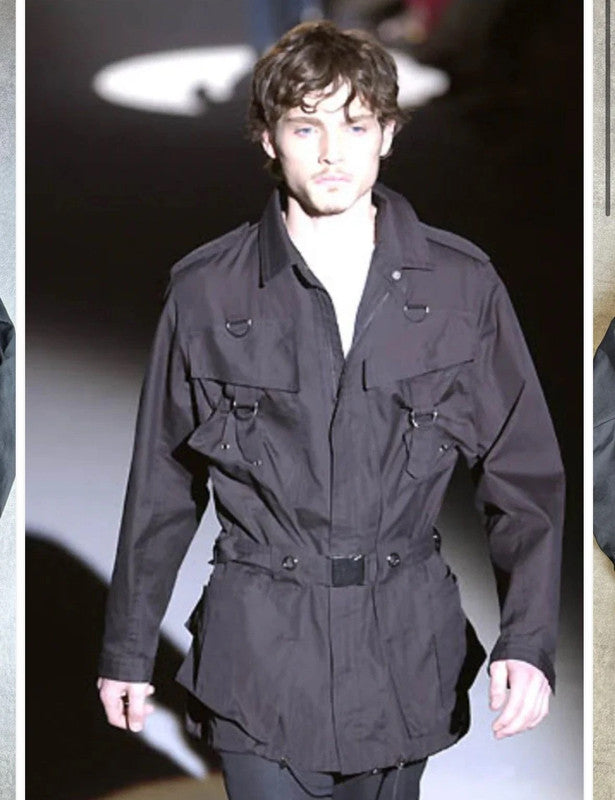 SS2002 Gucci Tom Ford Black Imperial Nylon Trench Jacket (L) 3