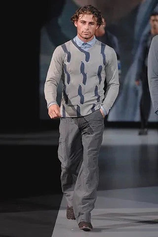 SS2007 Giorgio Armani Green Torsadé Wool Contemporary Runway Sweater FpVflwk 1