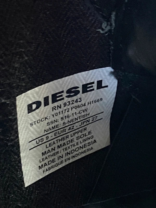 Diesel Full Zip Nentish Black High Leather Shoes fStkzcU 7