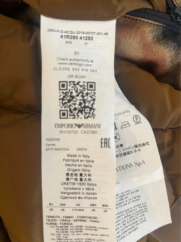 AW2019 Emporio Armani Impressionist Wavy Effect Beige Navy Jacket FgmHyli 12