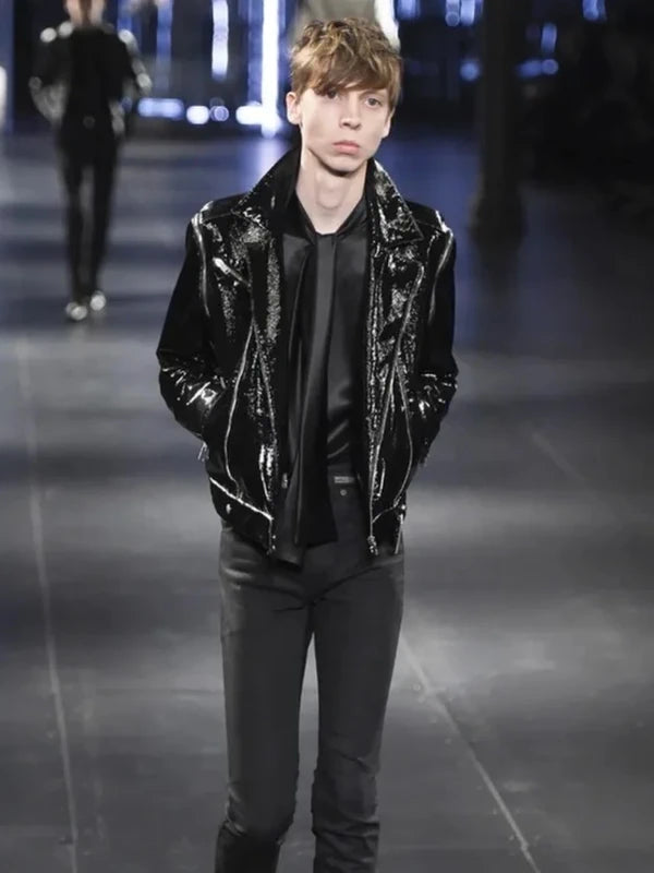AW2015 Saint Laurent Black Patent Leather Multi Zip Jacket by Hedi Slimane jLchiQo 1