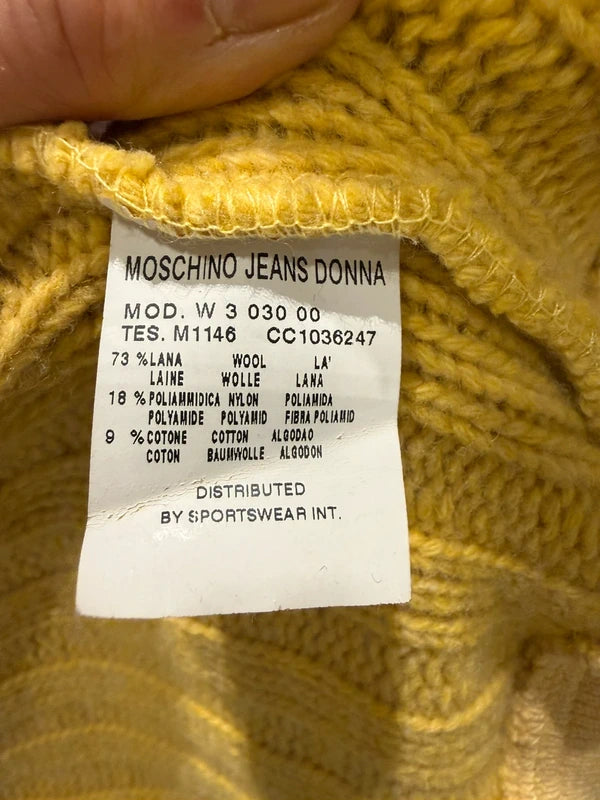 2000s Moschino Wool Yellow Buttoned Jacket LLyeVDt 7