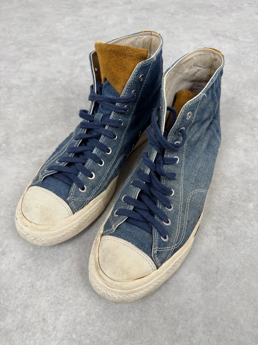 Visvim Skagway High Blue Japanese Denim Sneakers ynGLlhb 1