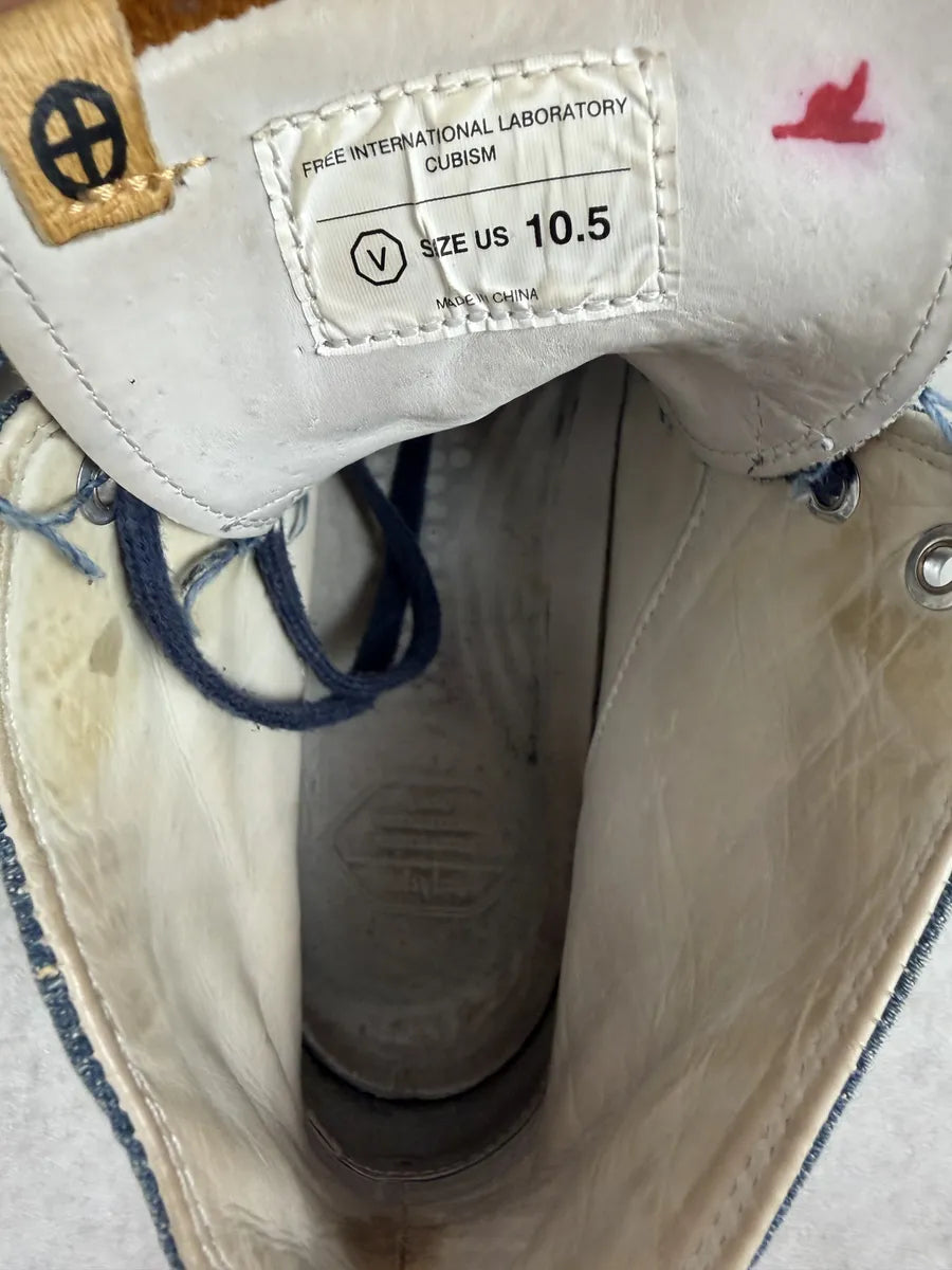 Visvim Skagway High Blue Japanese Denim Sneakers ynGLlhb 4