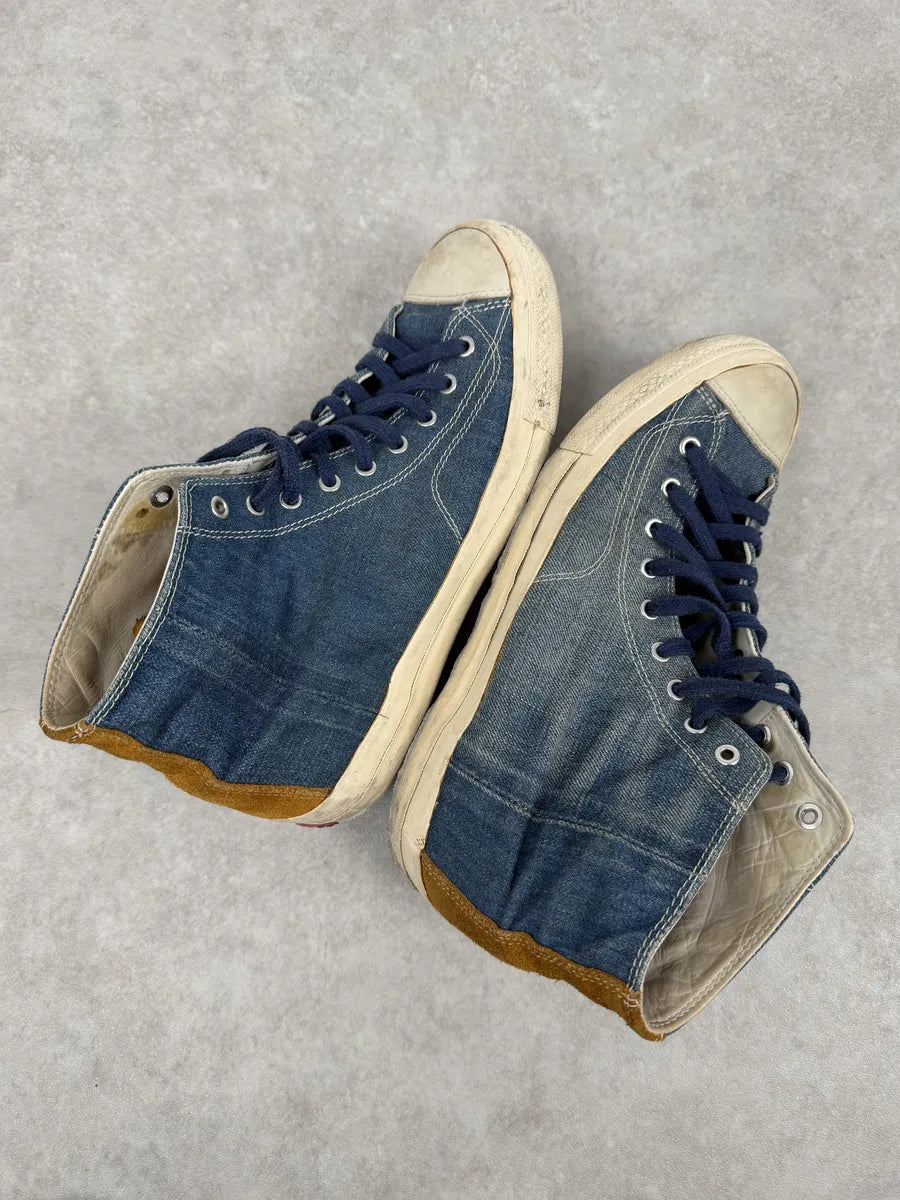 Visvim Skagway High Blue Japanese Denim Sneakers ynGLlhb 5