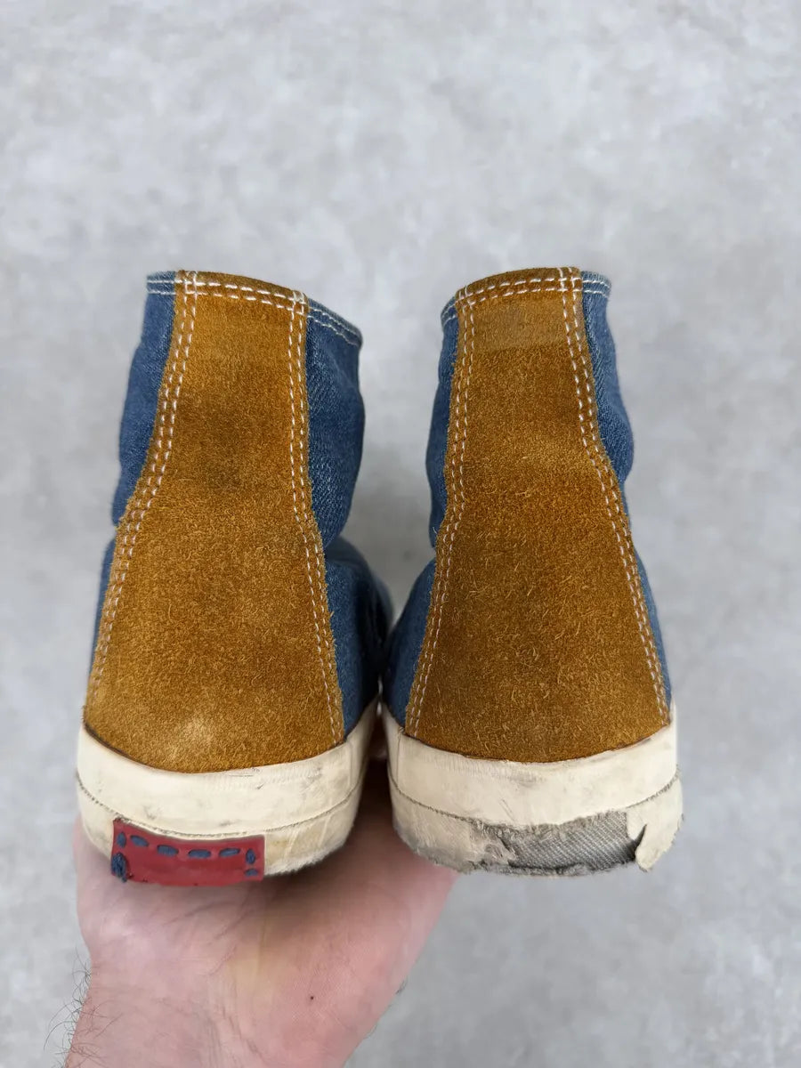 Visvim Skagway High Blue Japanese Denim Sneakers ynGLlhb 6