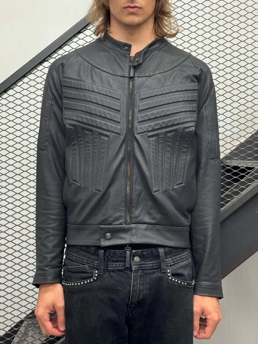 AW2014 Vivienne Westwood Padded Leather Black Biker Jacket teWOVSk 2