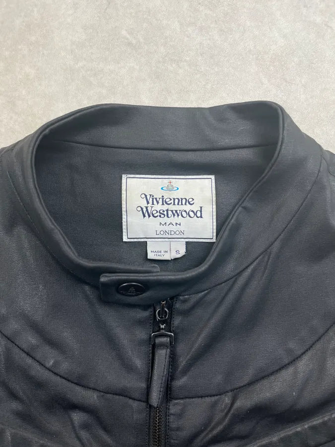 AW2014 Vivienne Westwood Padded Leather Black Biker Jacket teWOVSk 8
