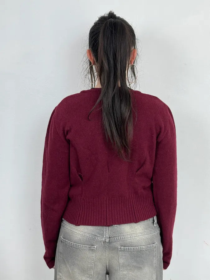 Vivienne Westwood Bordeaux Wool Cropped Sweater zjlkvAP 2