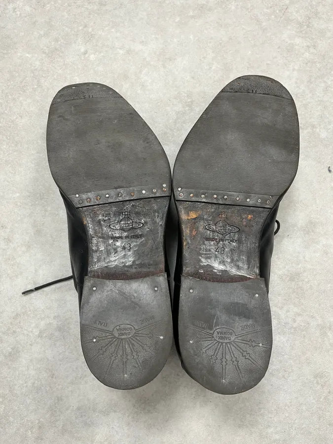 Vivienne Westwood UK Black Leather Derbys Shoes XEmtqdv 6