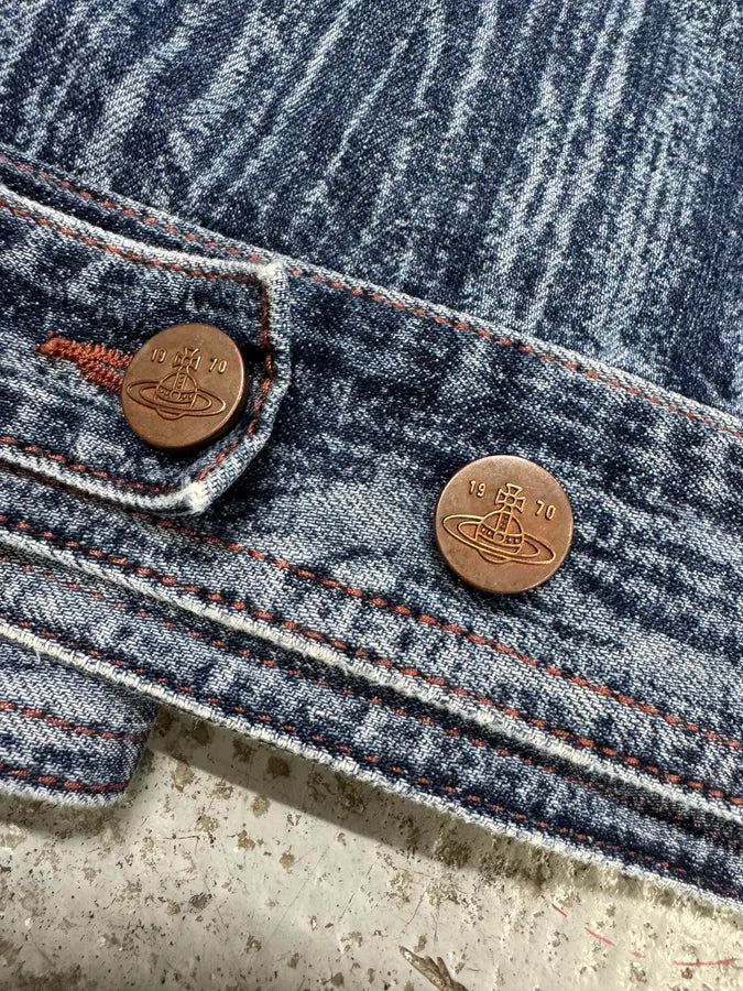 Vivienne Westwood Wood Print Denim Jacket LBipMfl 5
