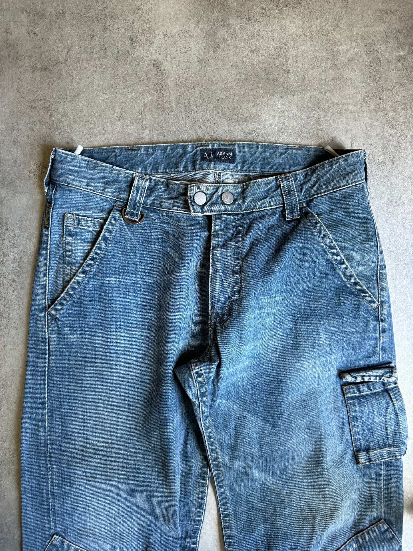 2000s Armani Bondage Cargo Denim Jeans (M) - 6