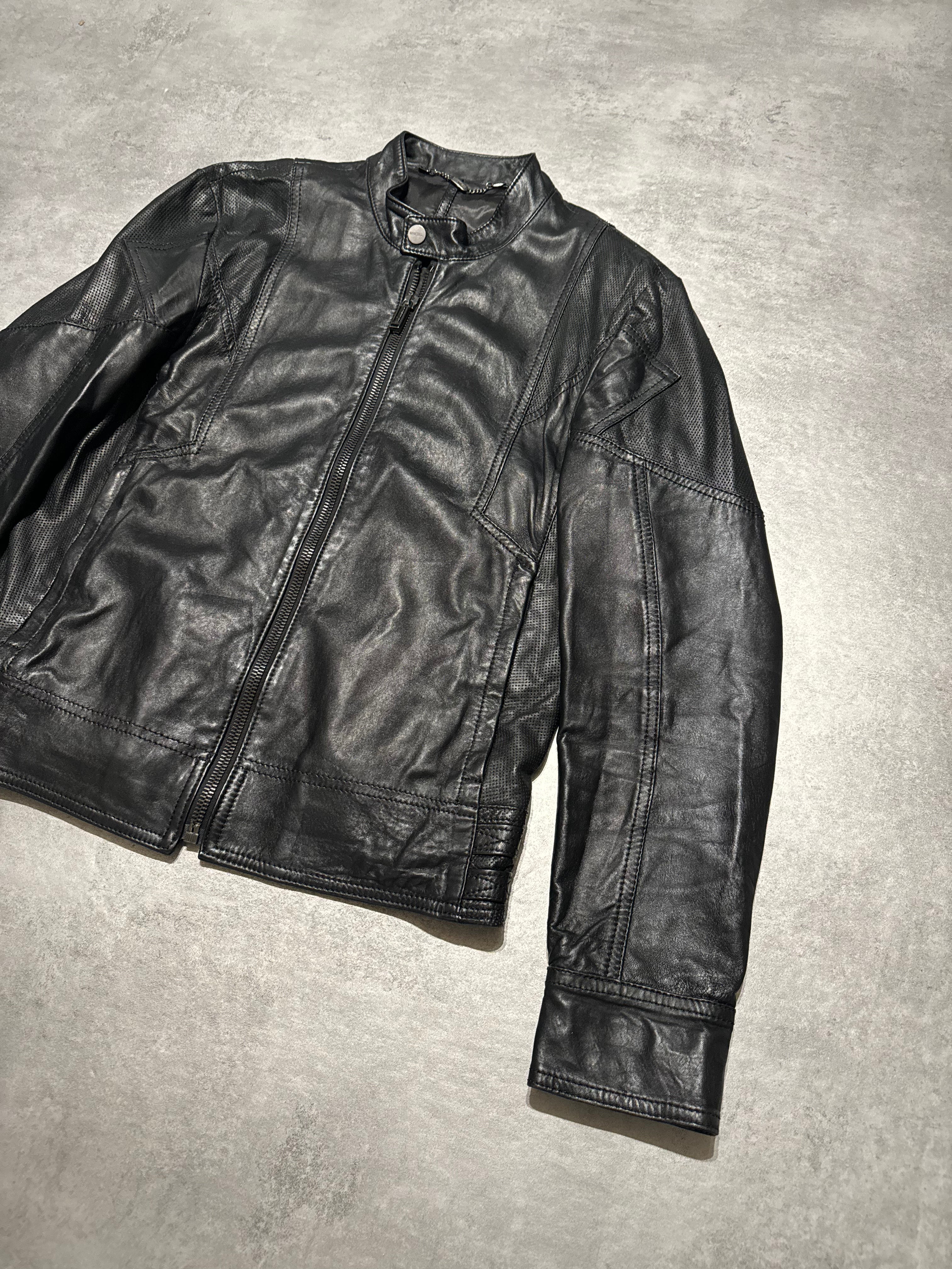 2000s Dirk Bikkembergs Avant-Garde Black Leather Jacket (M) - 9