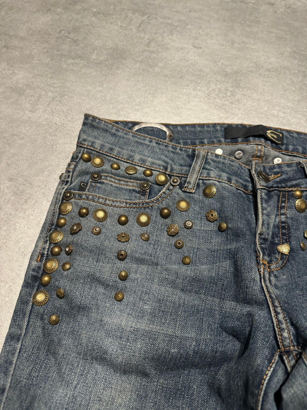 SS2008 Cavalli Studded Sun Faded Denim Jeans (S/M) - 9