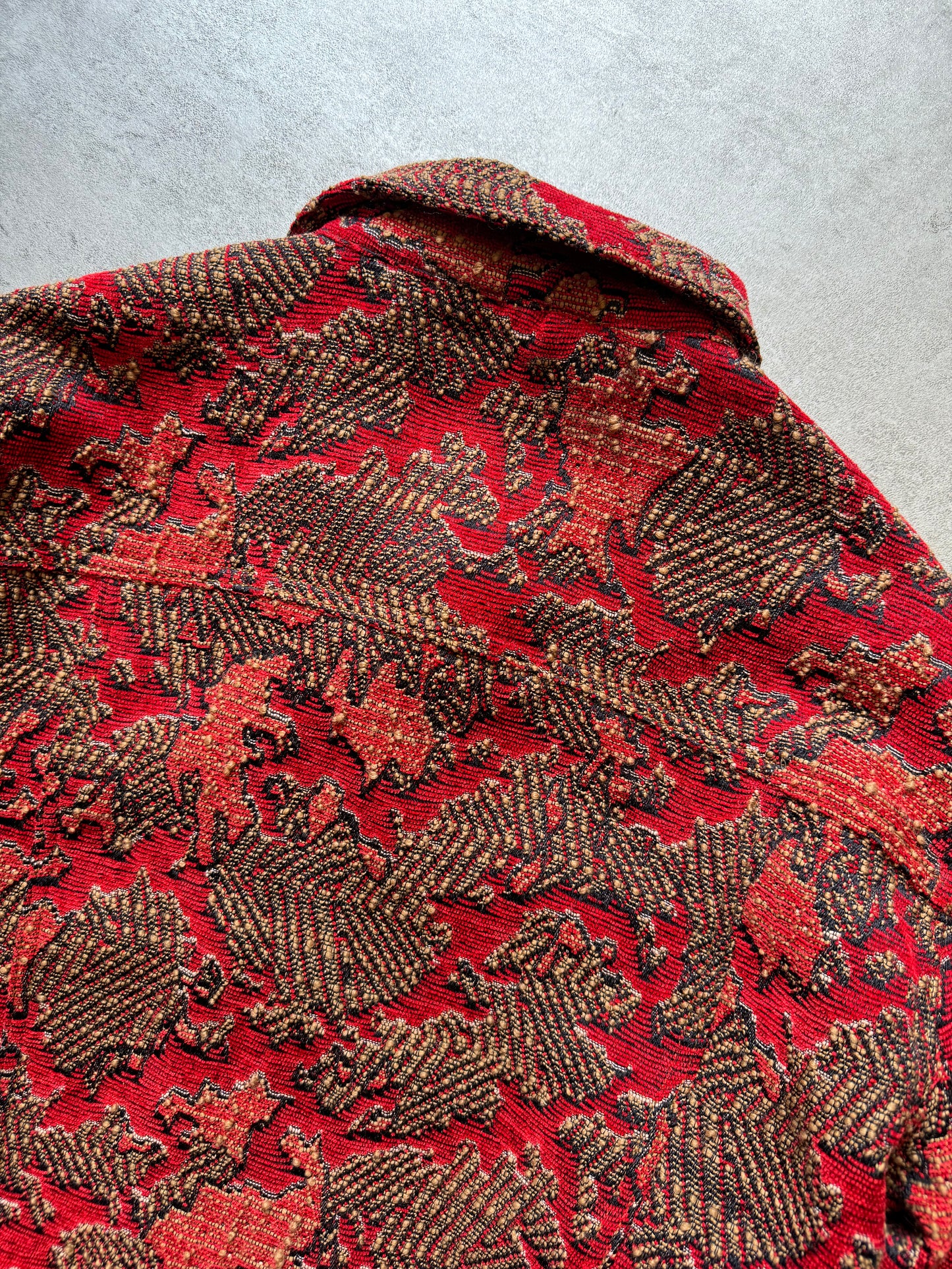 SS2020 Sunflower Red Jacquard Jacket  (L) - 6