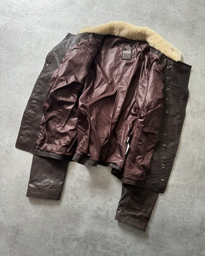2000s Marithé + François Girbaud Calfwash Asymmetrical Shearling Leather Jacket (S) - 9