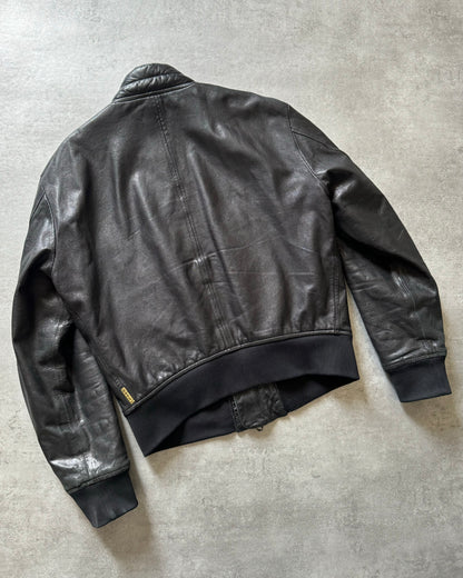 1990s Armani Shawl Bomber Leather Jacket  (L) - 6