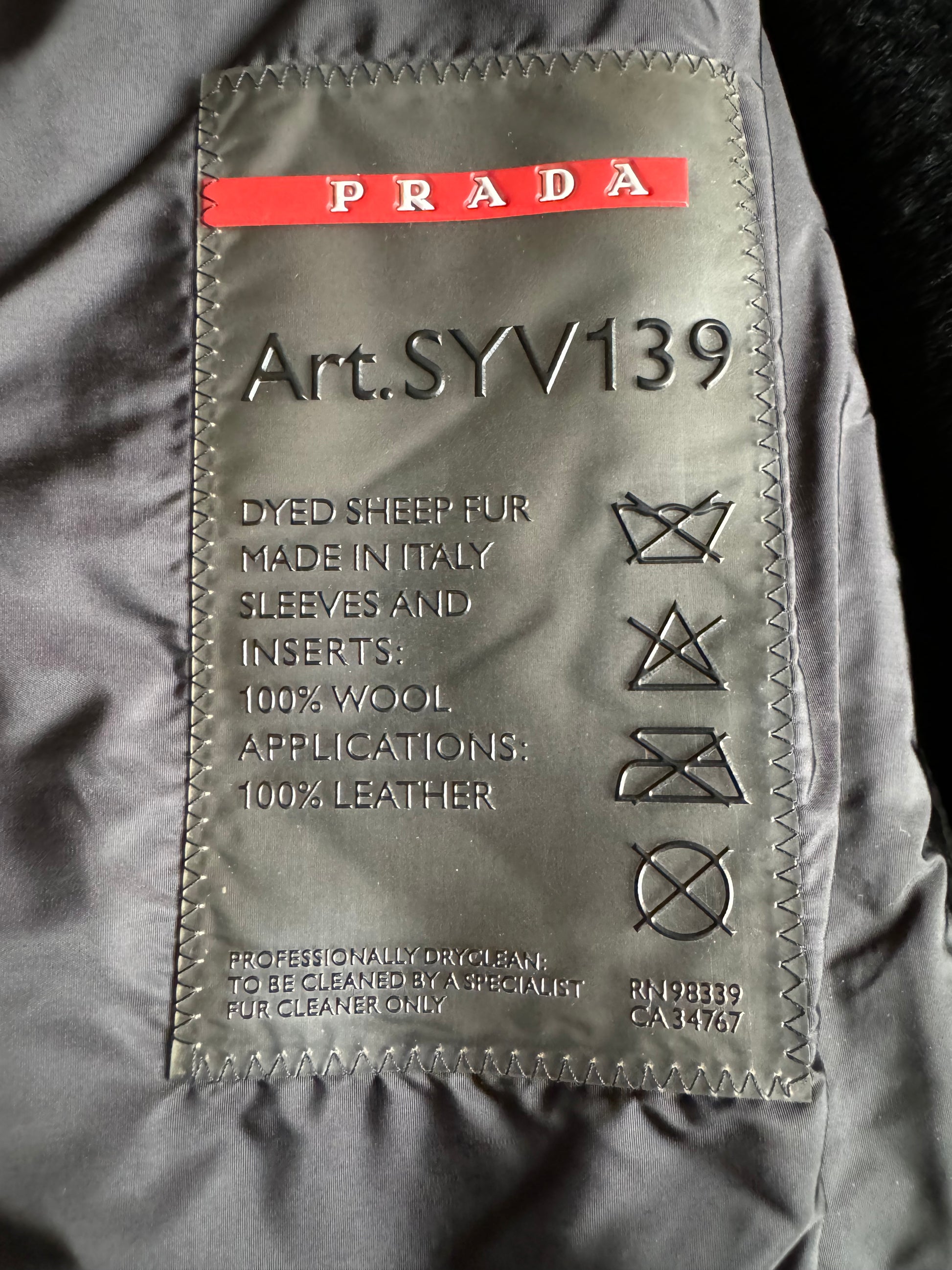 2000s Prada Wool Leather Navy Hybride Jacket (M) - 7