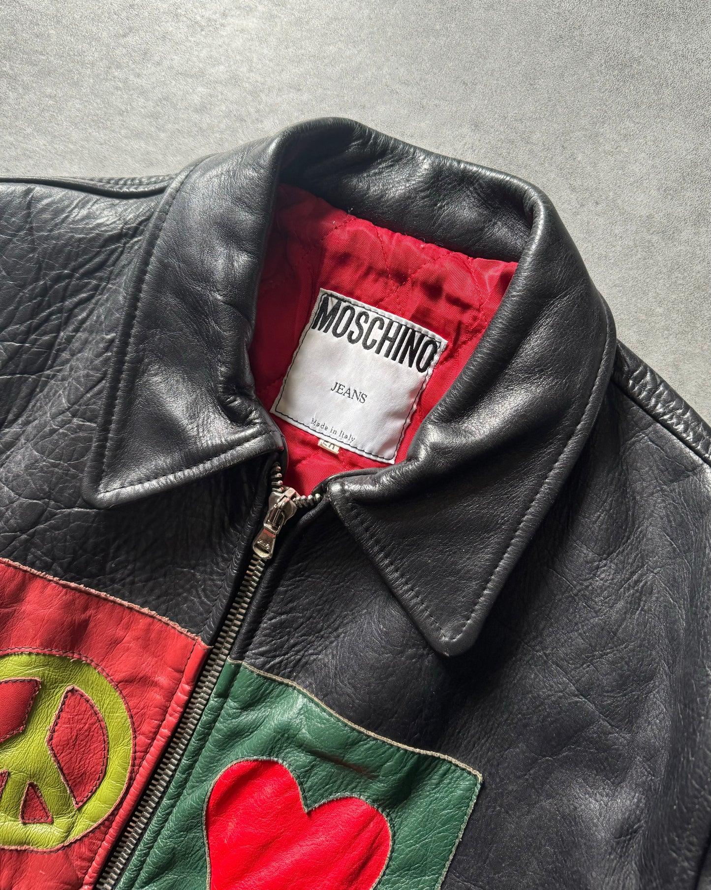 1990s Moschino Premium Biker Leather Jacket (M) - 5